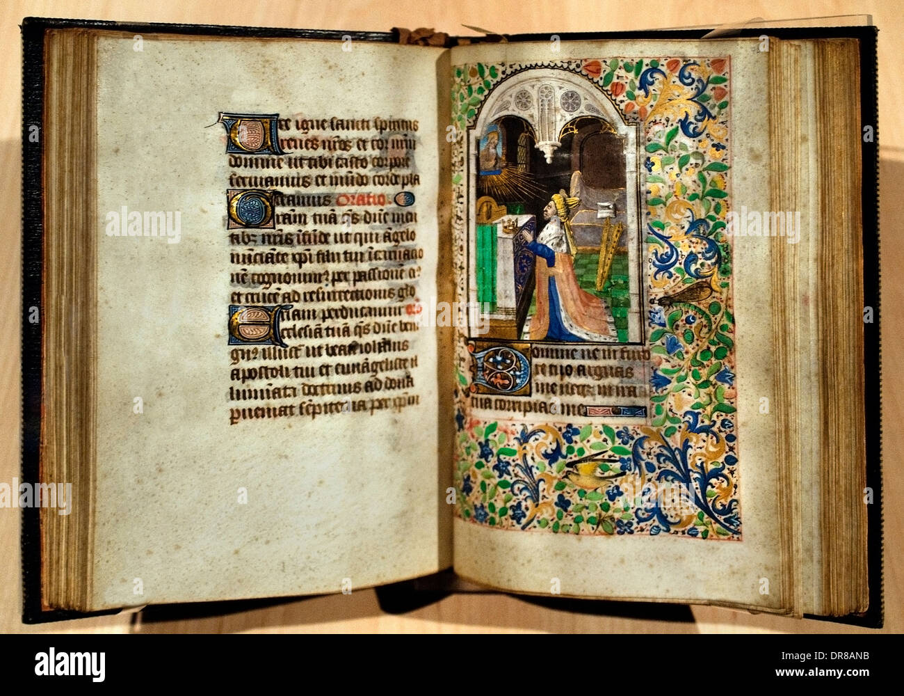 Libro d Ore era l'uso di Parigi Atelier master Francois Francia 1470 David in preghiera introducendo le sette vergogne penitenziale Foto Stock