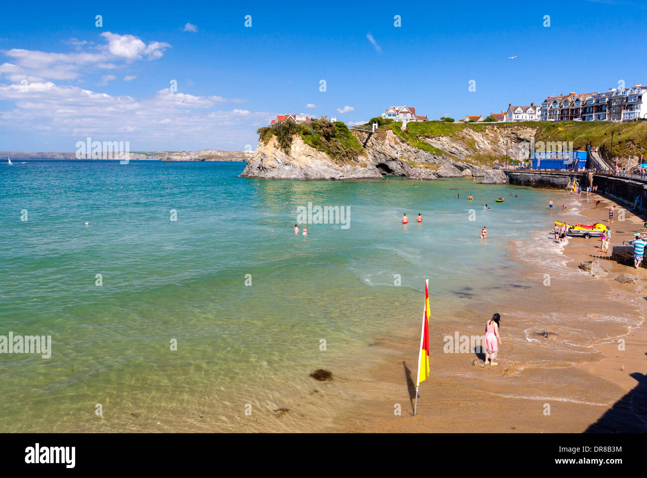 Towan Beach, Newquay Cornwall, England, Regno Unito, Europa. Foto Stock