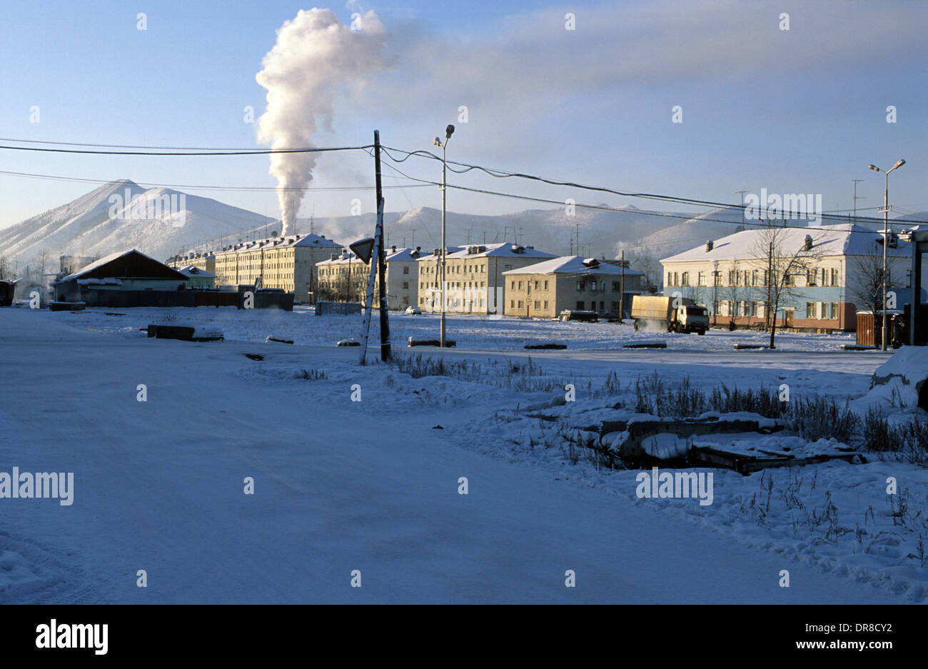 -40 C (-40 F) in Susuman, al nord-est della Siberia Foto Stock