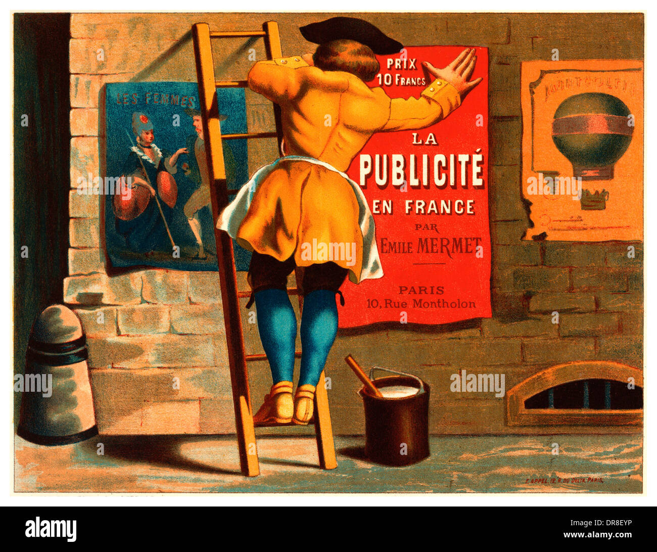 1900 Illustrazione francese la promozione di servizi pubblicitari Foto Stock