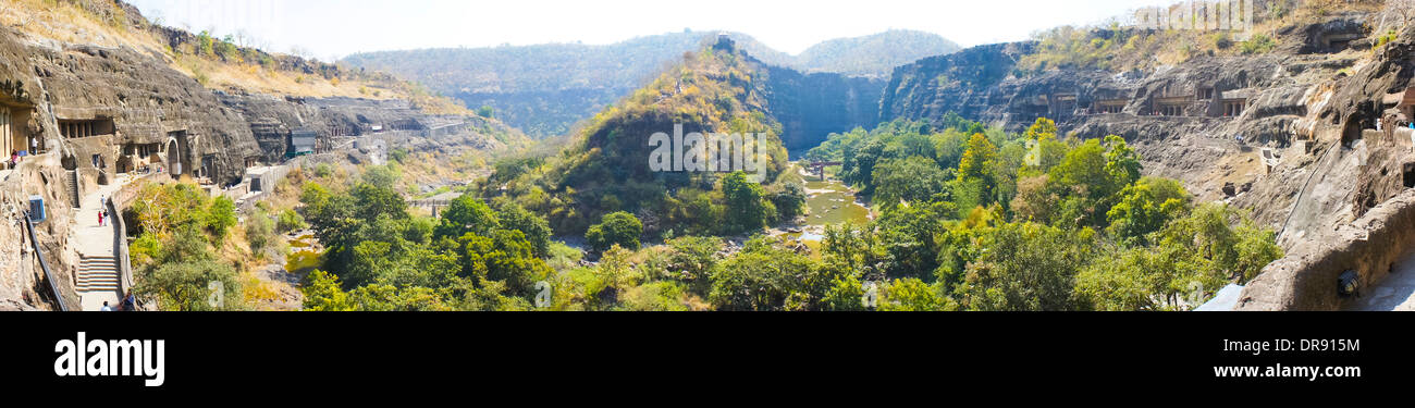 Grotte di Ajanta, India Foto Stock