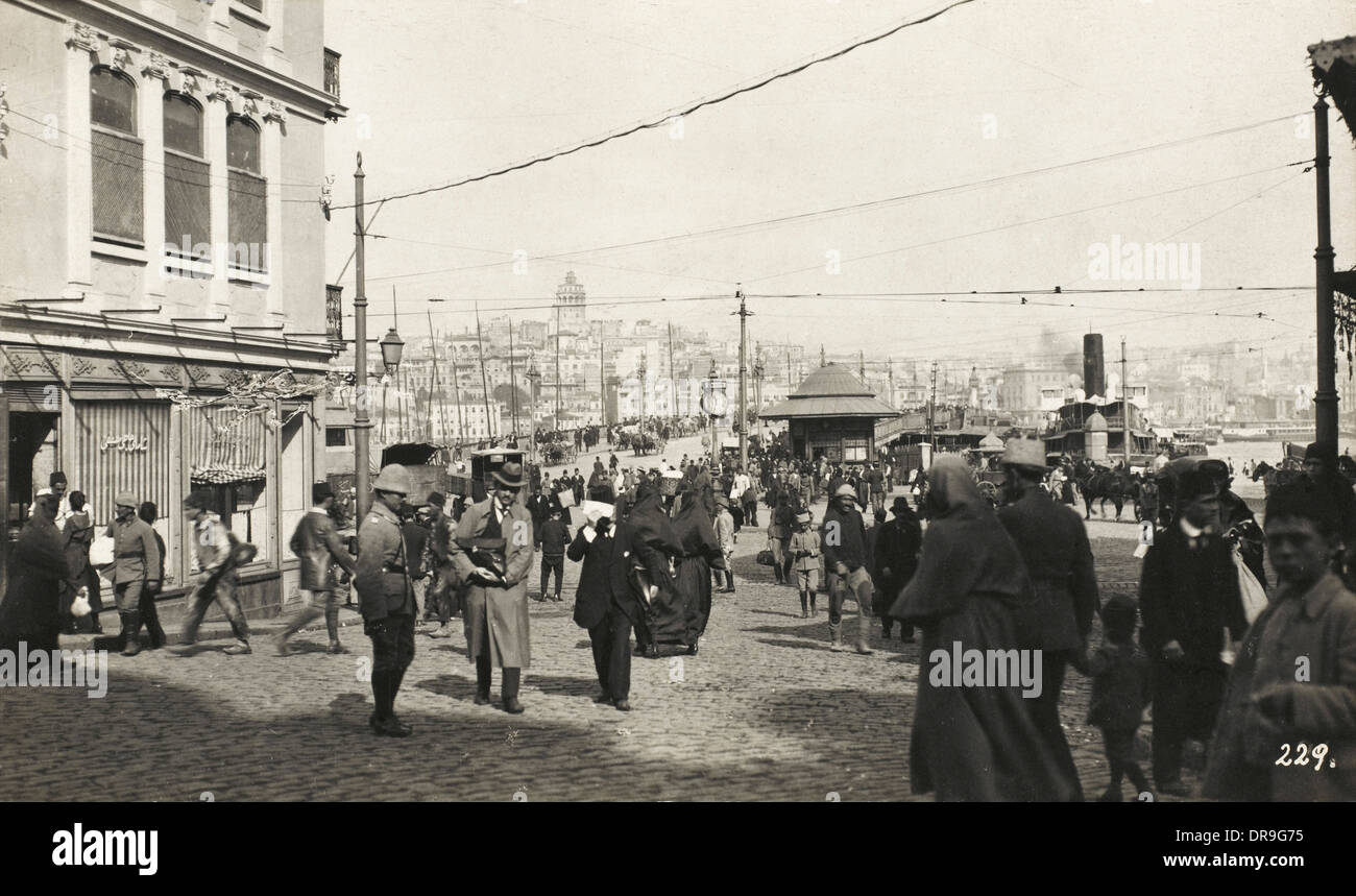 Il Ponte di Galata - Costantinopoli Foto Stock