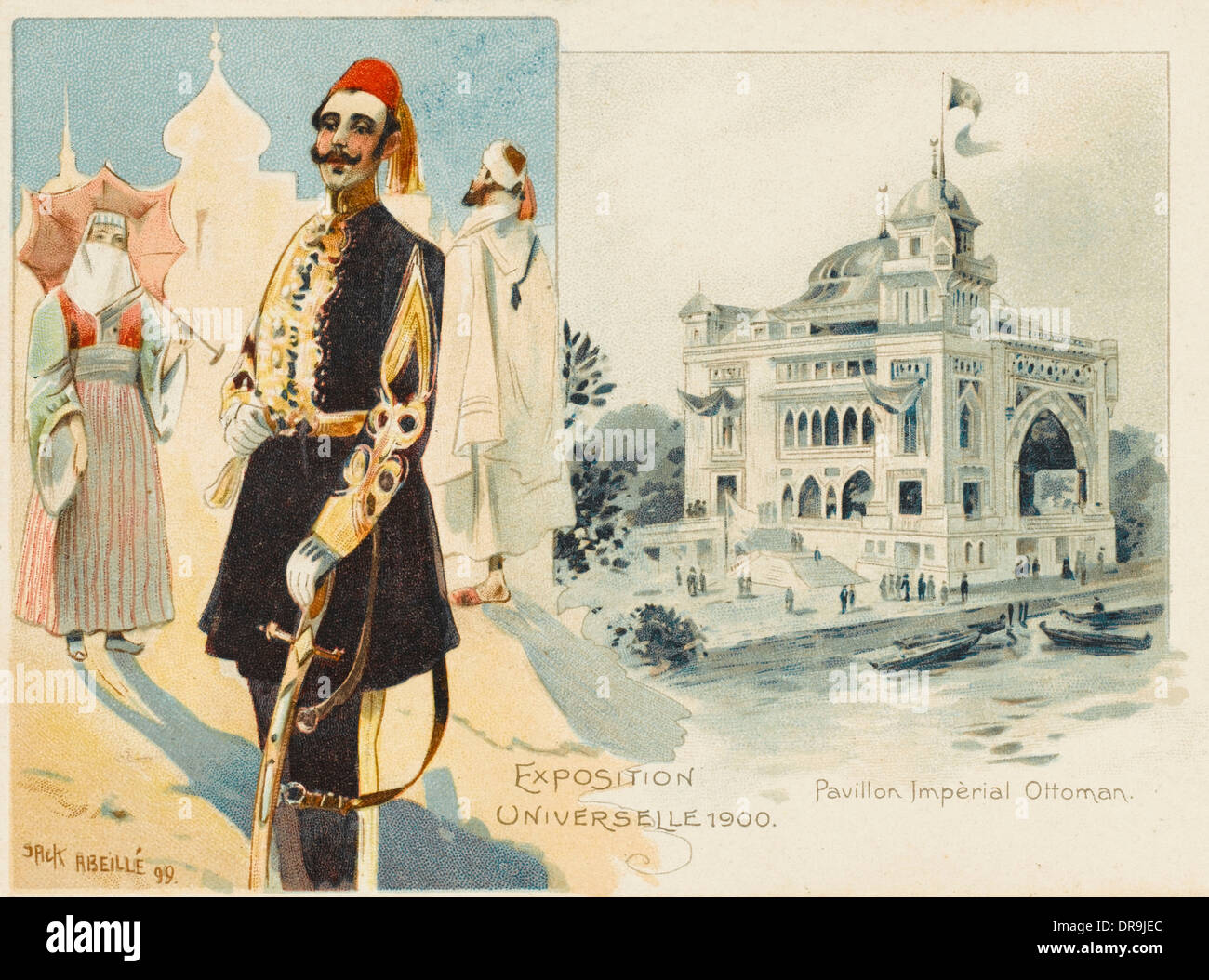 Bagno turco Stand a 1900 Esposizione di Parigi Foto Stock