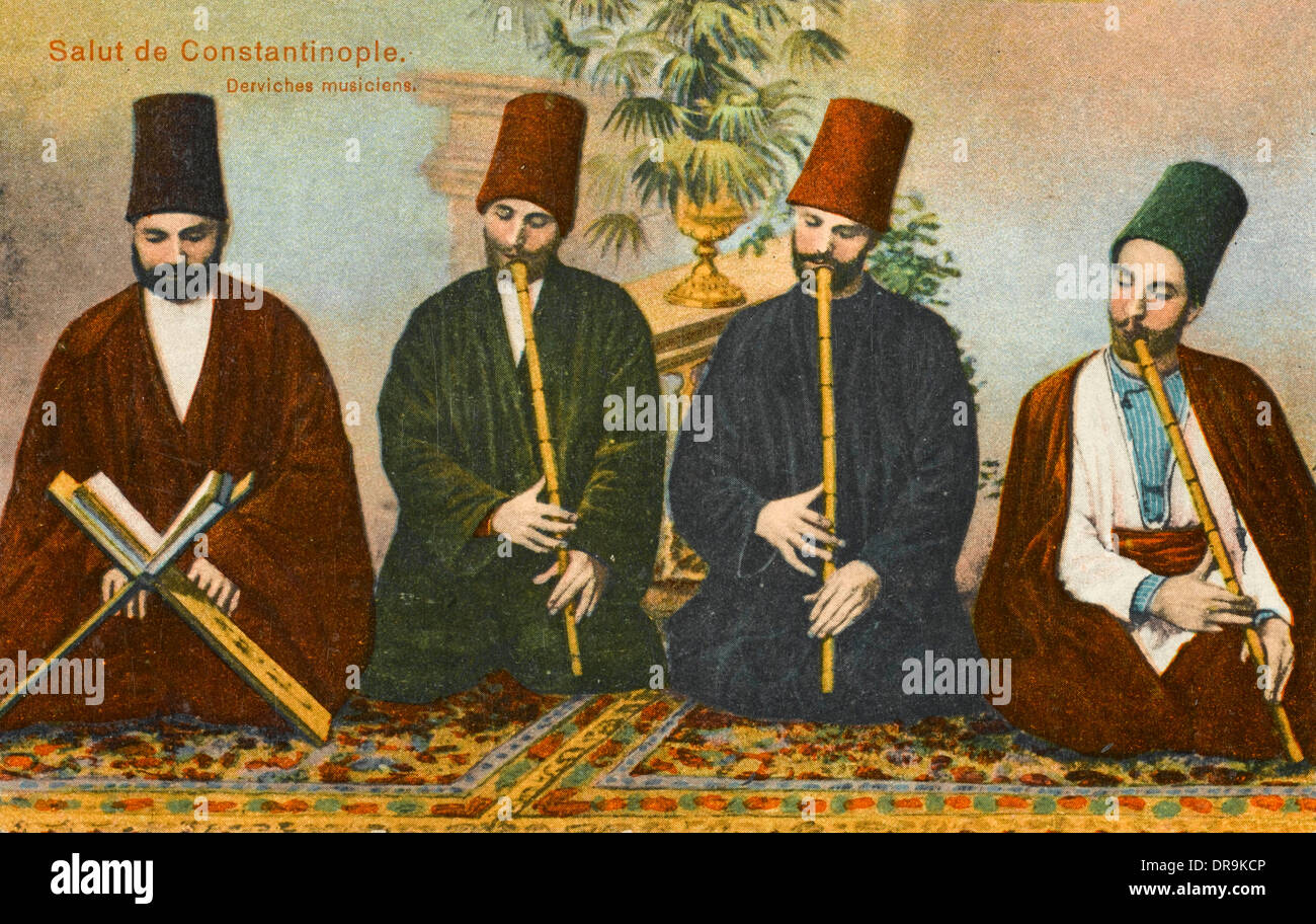 Quattro musicisti Mevlevi Foto Stock