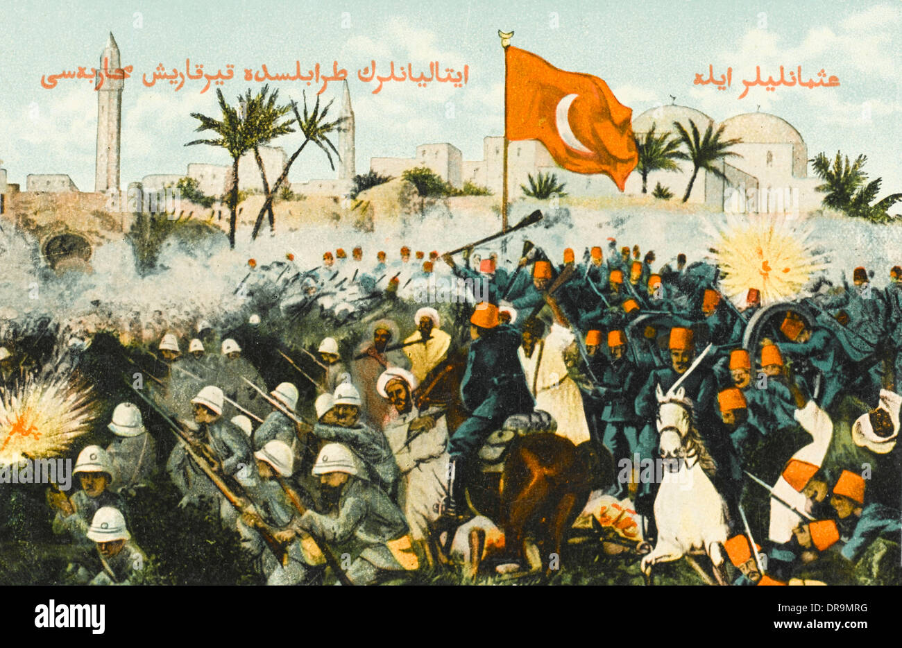 Italo-Turkish Guerra (1911-12) - combattimenti a Tripoli Foto Stock