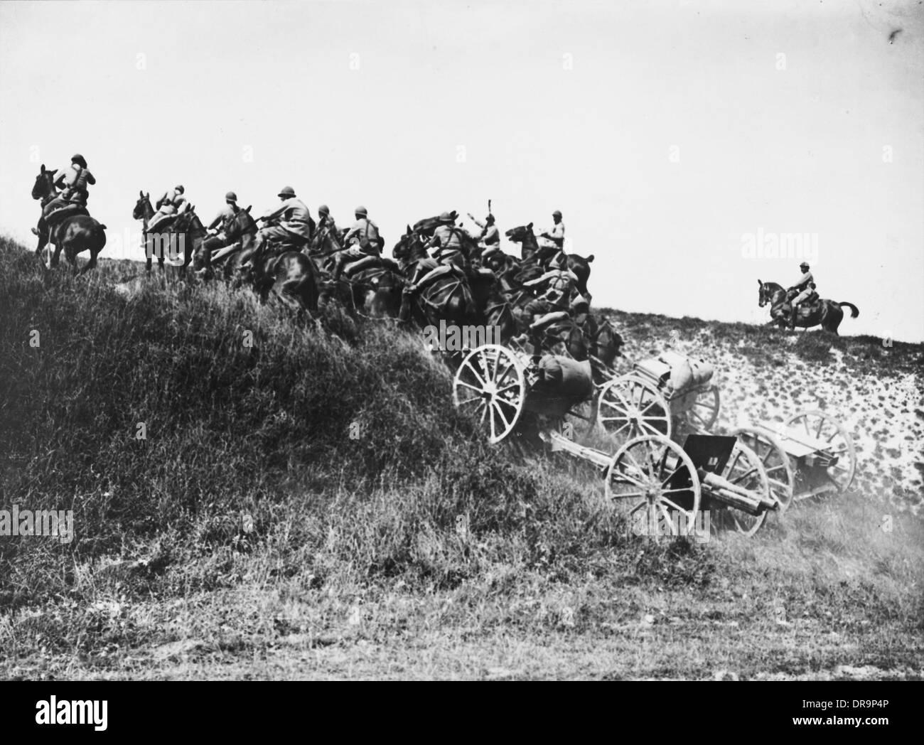 Artiglieria francese batteria 1916 Foto Stock
