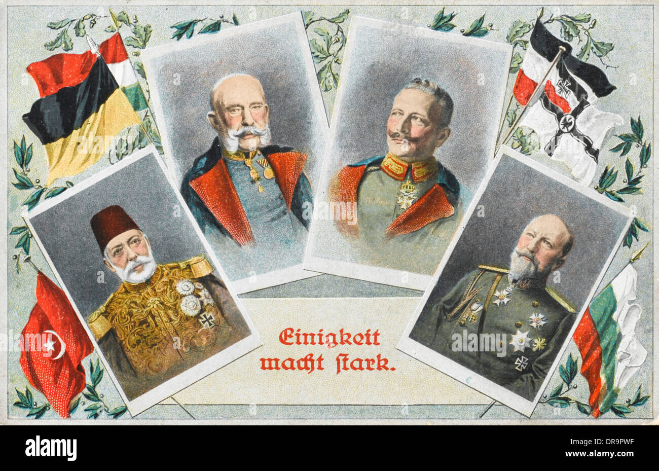 Sultan Mehmed V Reshad della Turchia e alleati Foto Stock