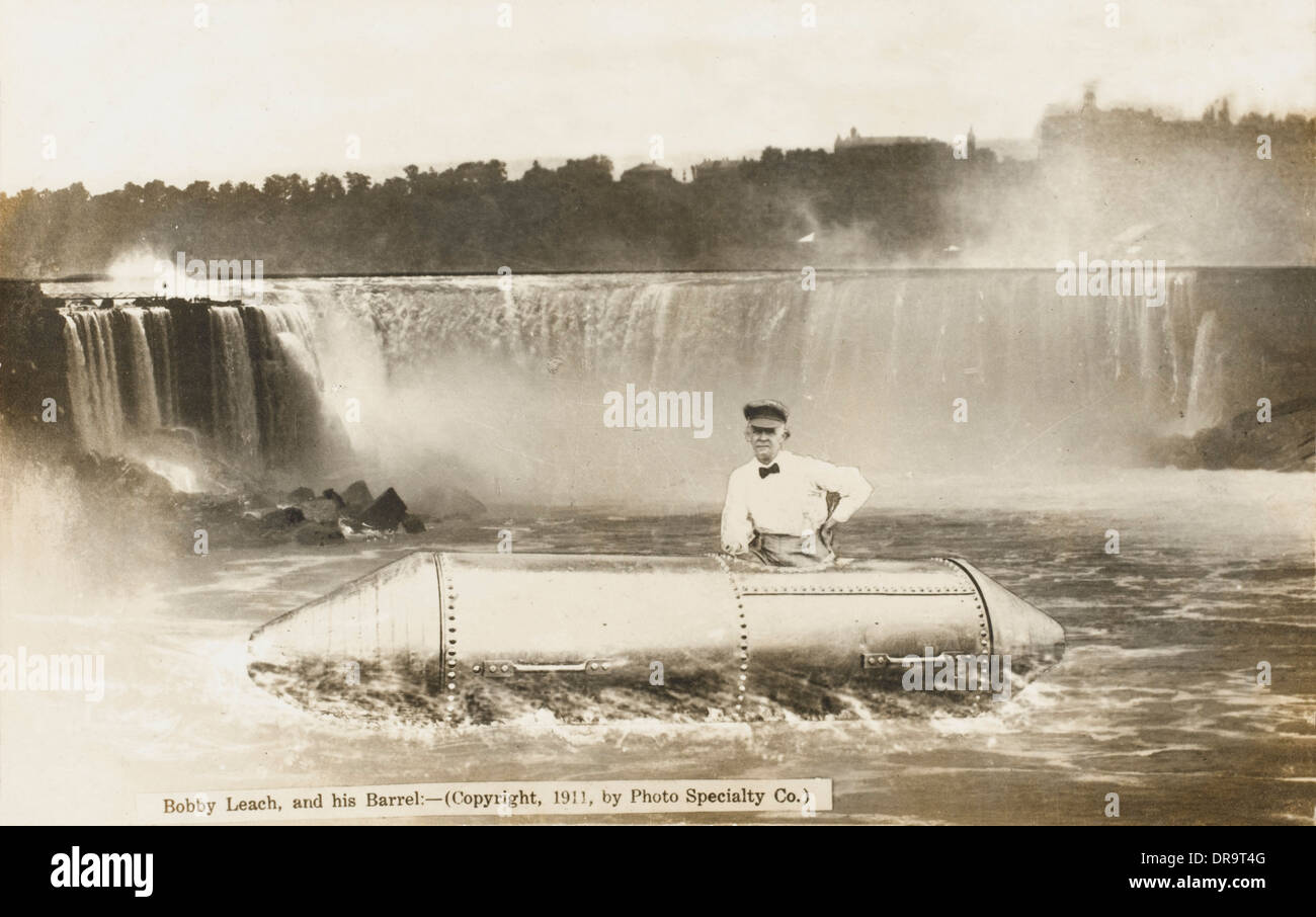 Bobby Leach e la sua canna - Niagara Falls Foto Stock