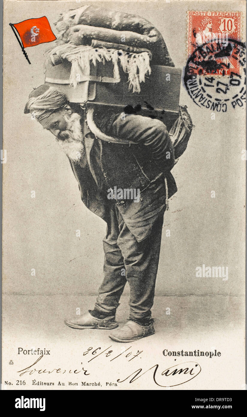 Anziani porter - Costantinopoli, Turchia Foto Stock