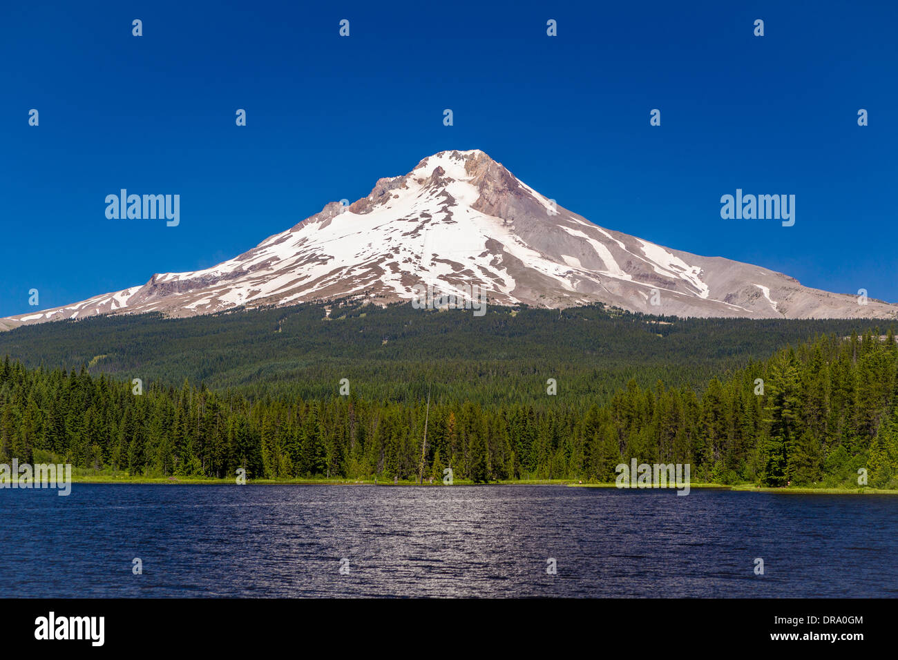 Governo CAMP,Oregon, Stati Uniti d'America - Monte Cofano e Trillium Lago. Foto Stock