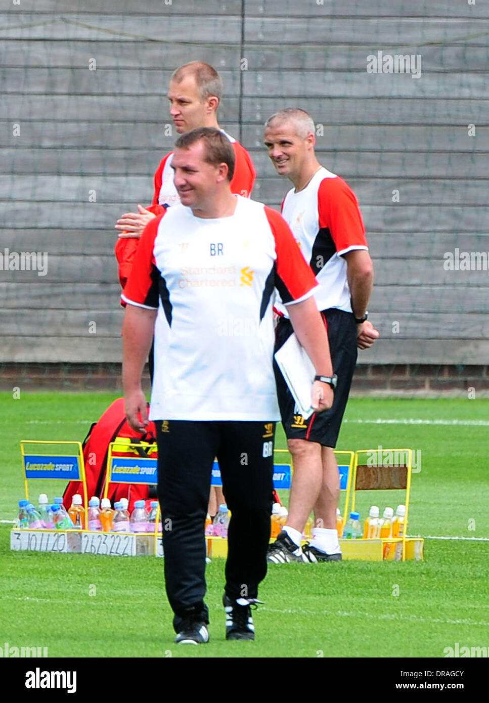 Brendan Rodgers Liverpool football team tornare alla formazione con il nuovo manager Brendan Rodgers Liverpool, in Inghilterra - 05.07.12 Foto Stock