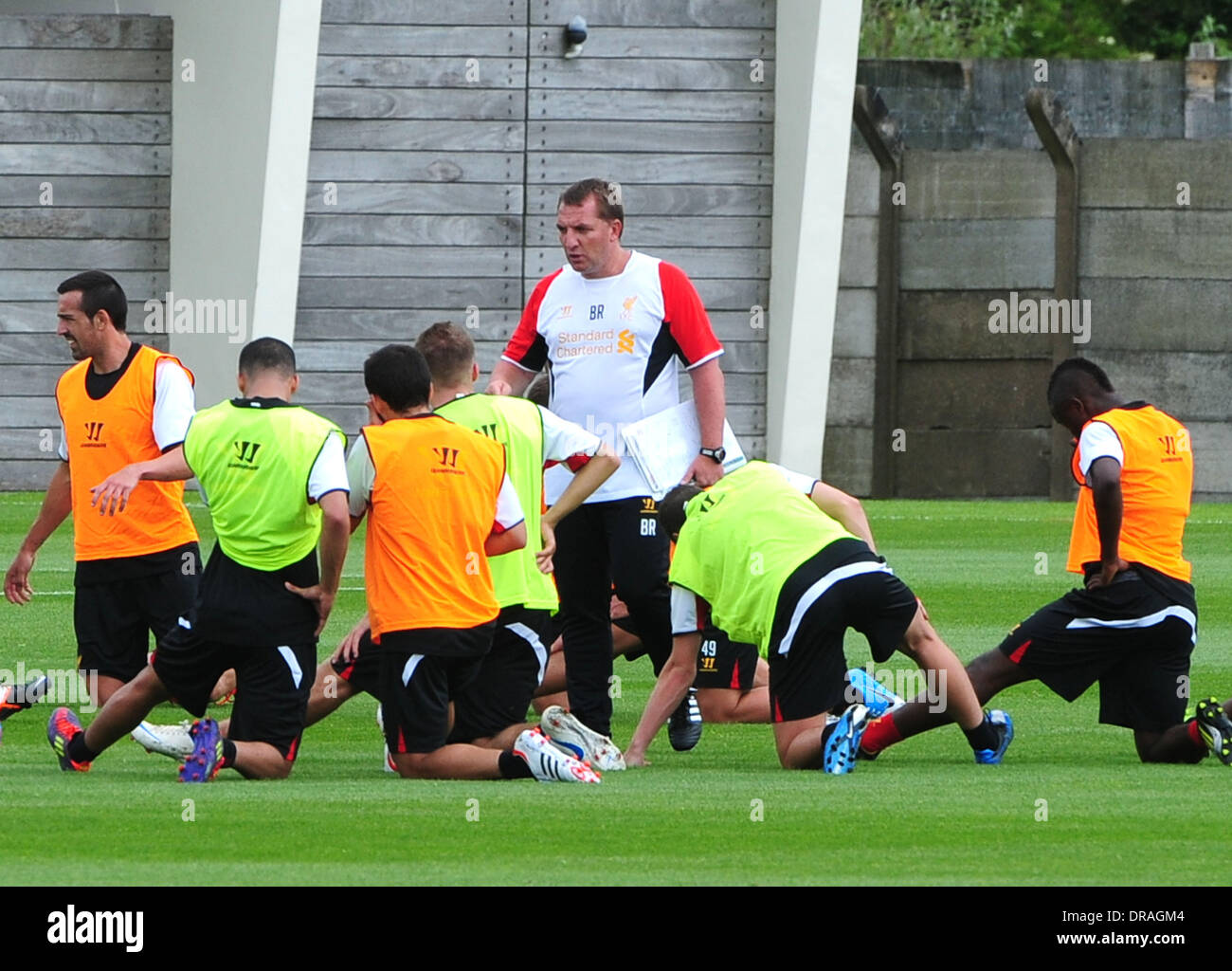 Brendan Rodgers Liverpool football team tornare alla formazione con il nuovo manager Brendan Rodgers Liverpool, in Inghilterra - 05.07.12 Foto Stock