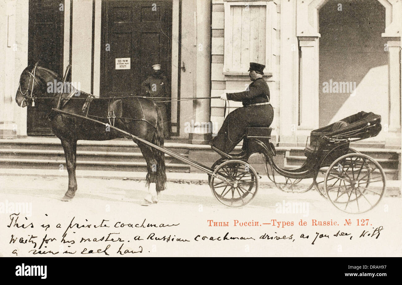 Uno russo-cavallo carrello aperto Foto Stock