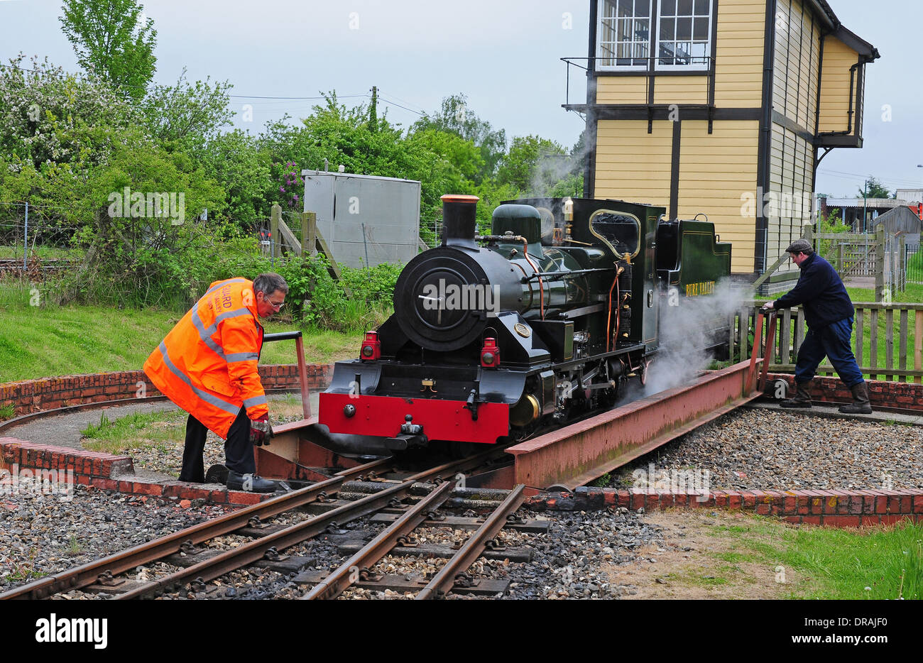 Motore a vapore Spitfire a Wroxham stazione. Bure Valley Steam Railway. Foto Stock