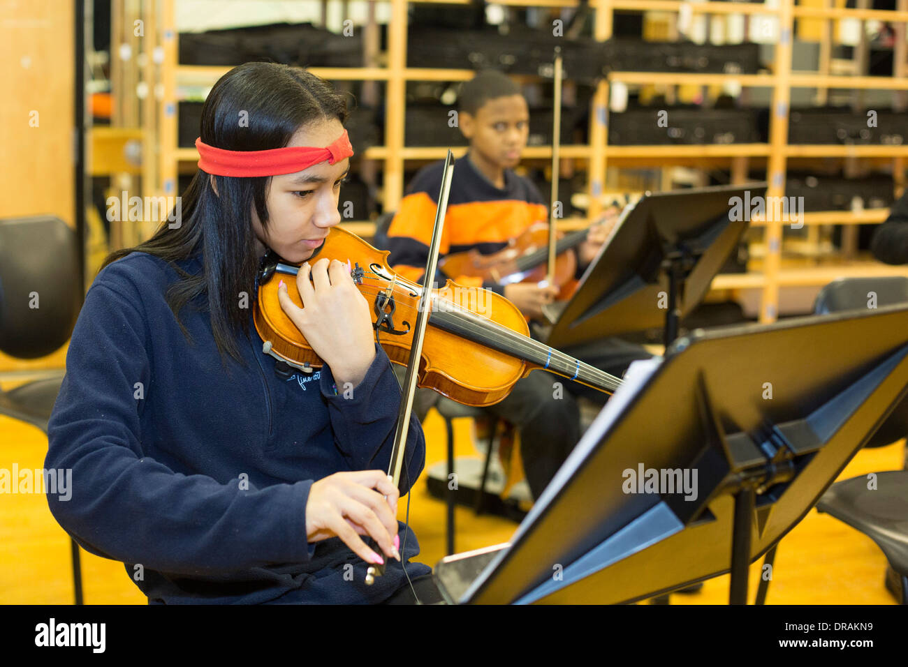 Scuola di Musica di classe Foto Stock