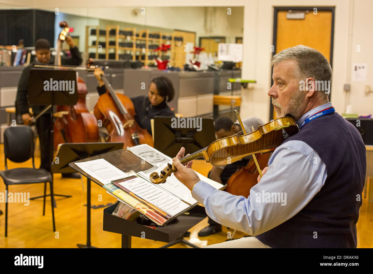 Scuola di Musica di classe Foto Stock