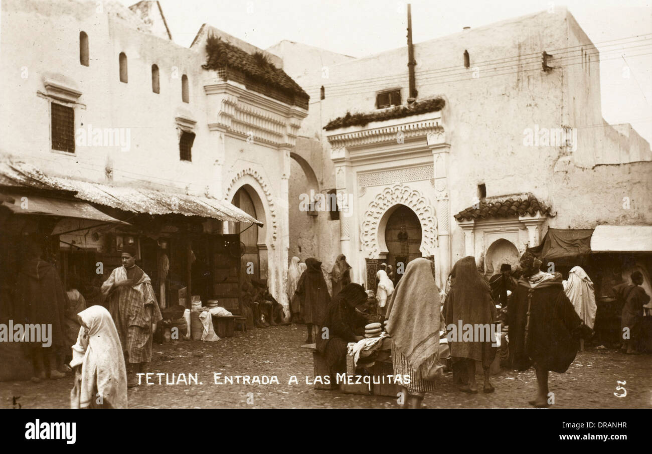 Tetuan, Marocco - entrata alla Moschea Foto Stock