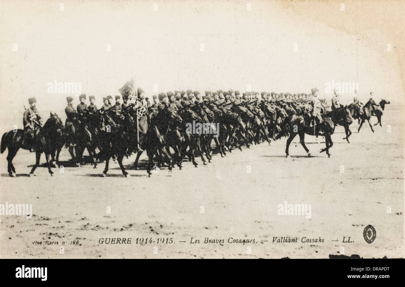 Cosacco soldati della Prima Guerra Mondiale Foto Stock