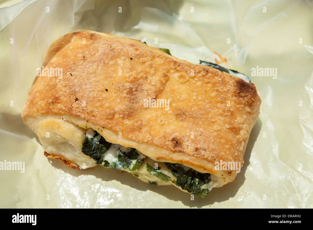 Popey, cibo da asporto da una street café in Anacapri, Capri, Italia. Foto Stock