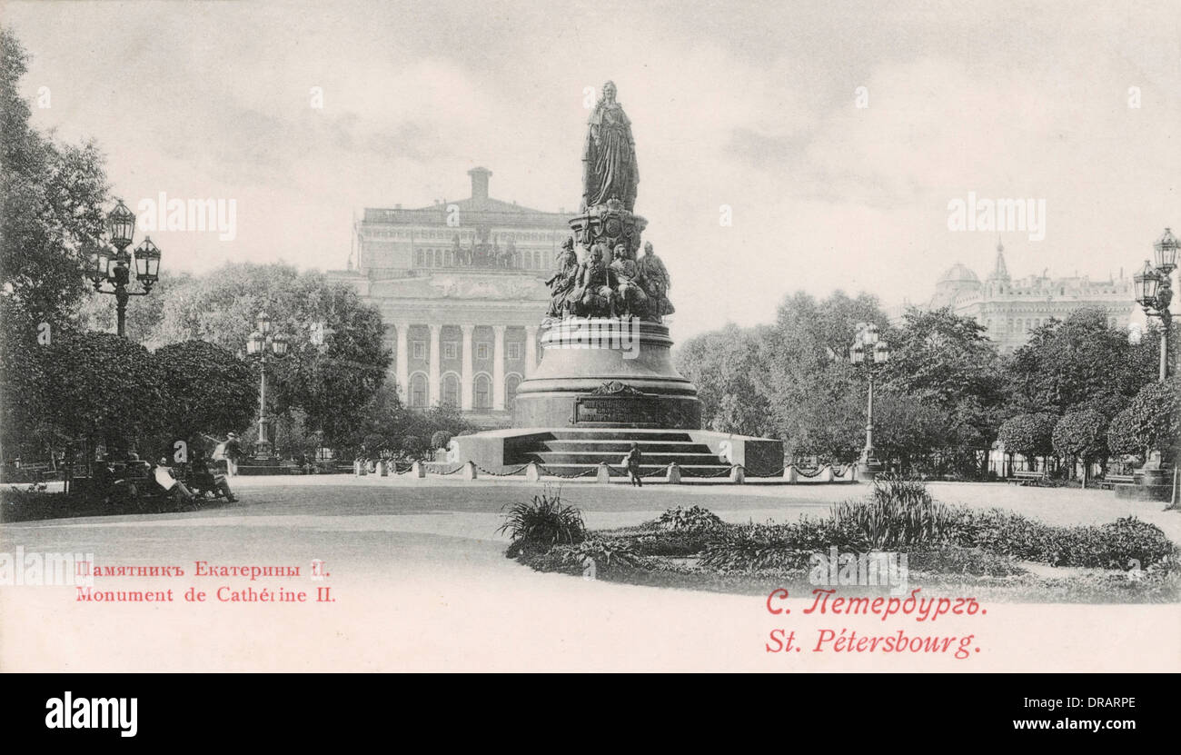 Caterina la Grande monumento, San Pietroburgo, Russia Foto Stock