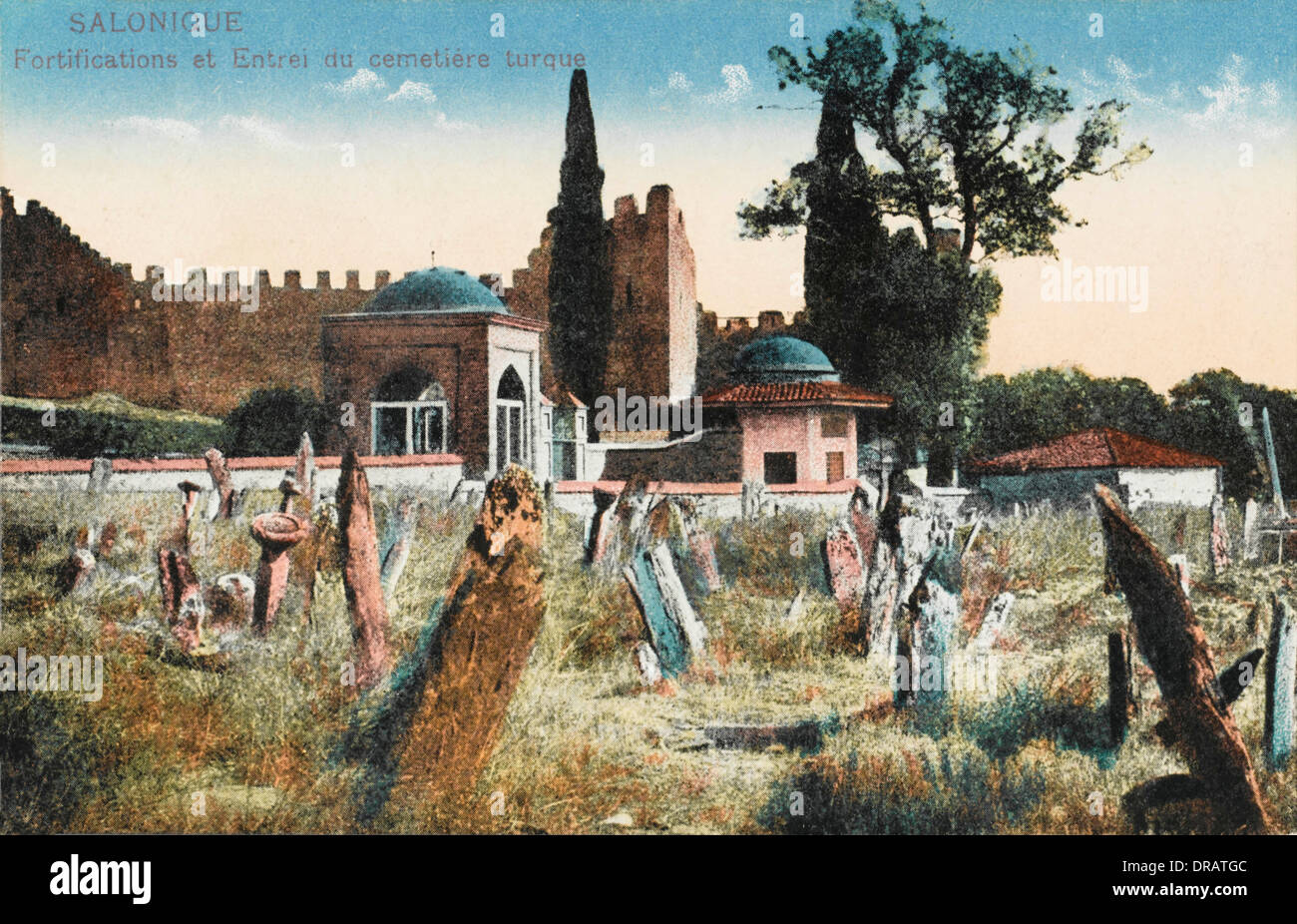 Salonicco, fortificazioni presso il cimitero di turco Foto Stock