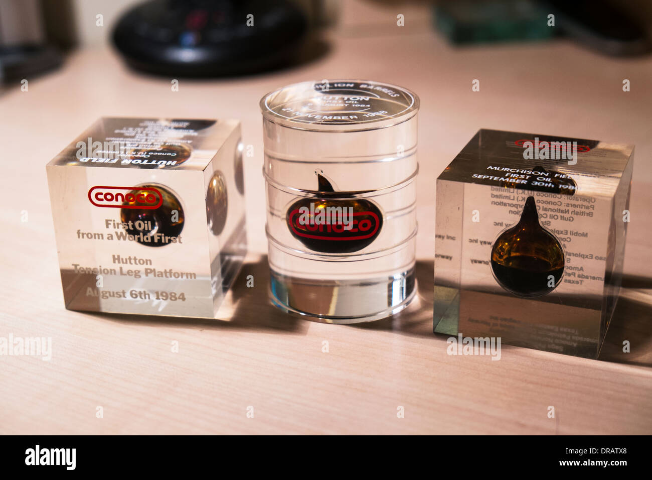 Conoco olio combustibile fermacarte prima olio da Hutton Tension Leg Platform Foto Stock