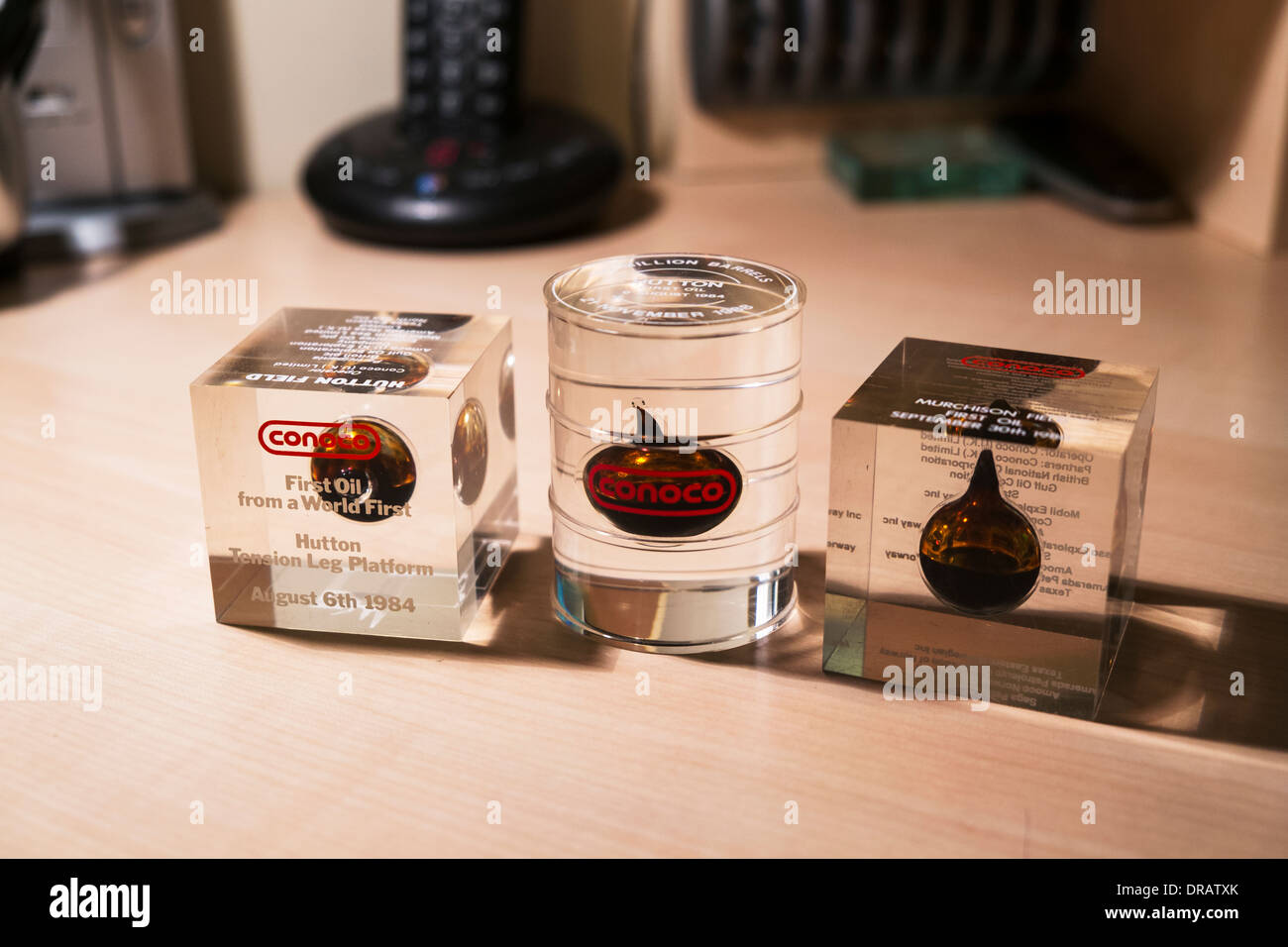 Conoco olio combustibile fermacarte prima olio da Hutton Tension Leg Platform Foto Stock