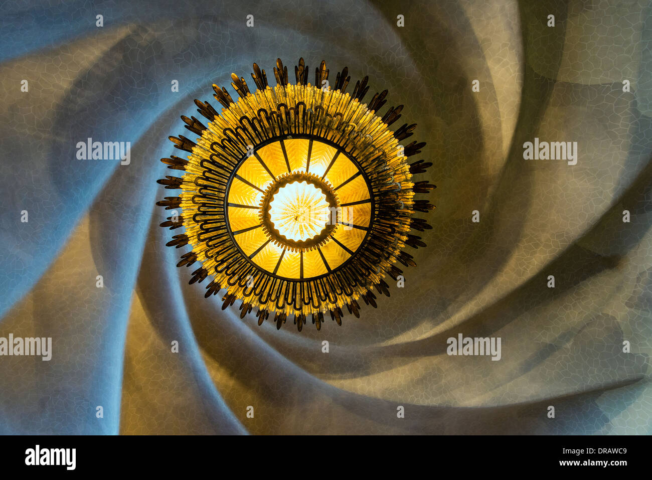 Soffitto del piano nobile, Casa Batlló, Barcellona, in Catalogna, Spagna Foto Stock