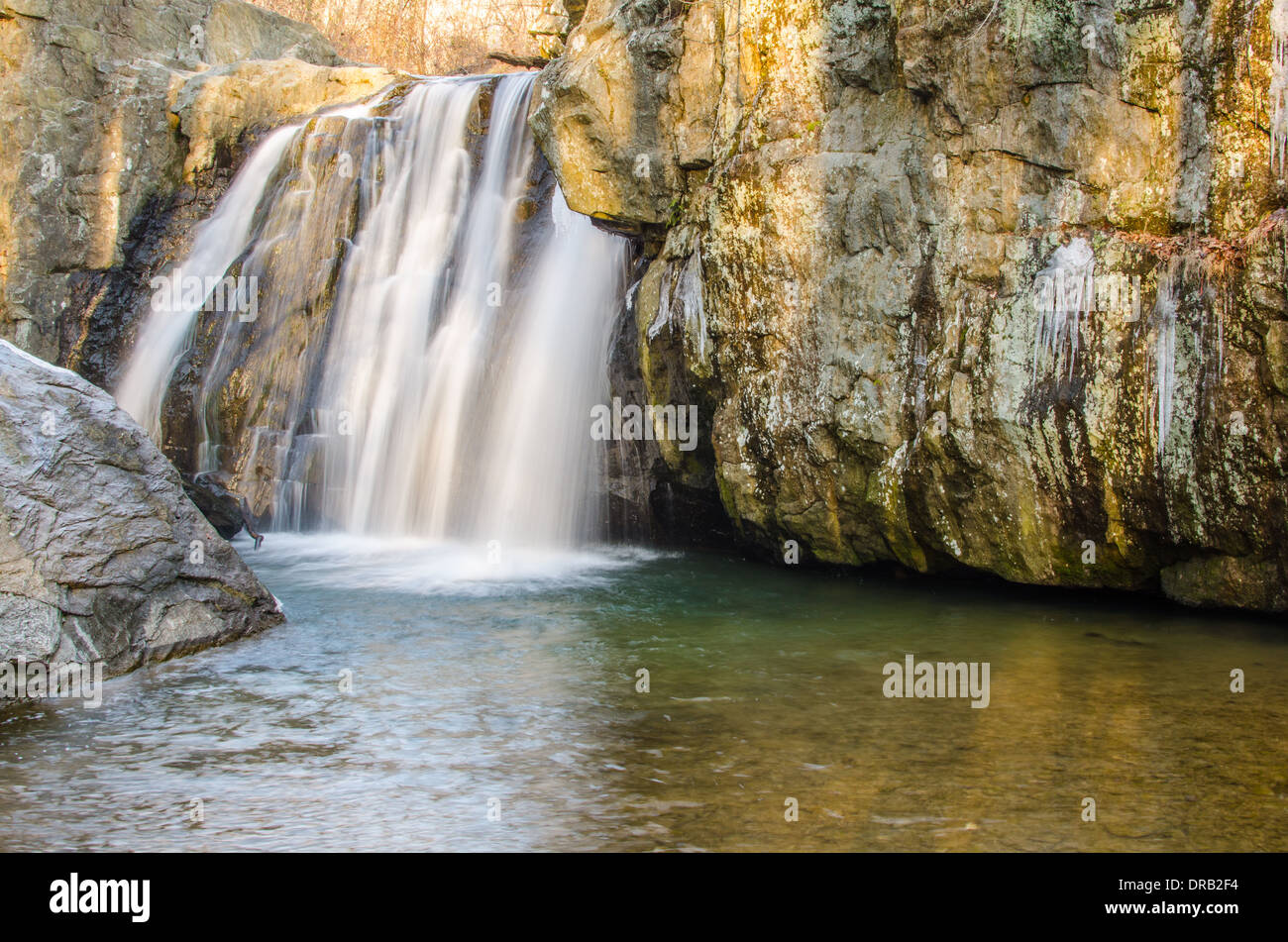 Kilgore rientra in Kilgore Falls State Park, Maryland. Foto Stock