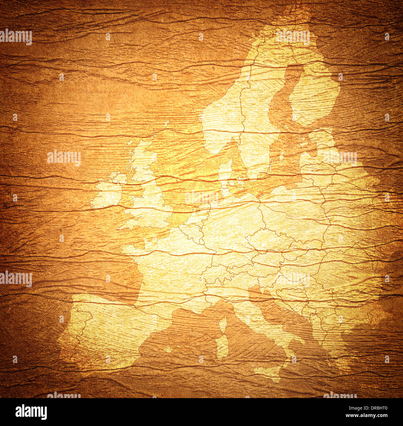 Mappa Europa-grunge artwork Foto Stock