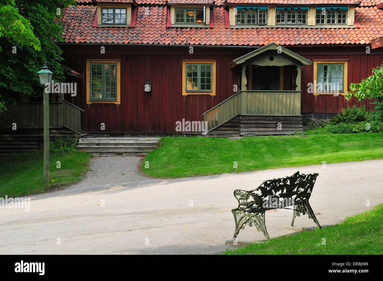 Vecchia casa rossa svedese Foto Stock