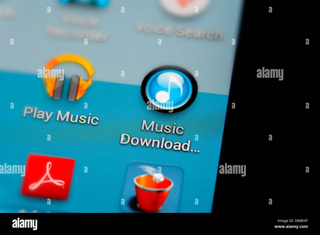 Musica scaricare app su un telefono intelligente Foto Stock