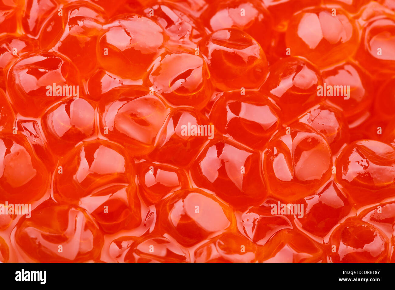 Il caviale macro closeup rosso lucido Foto Stock