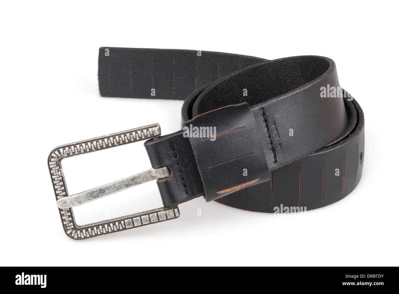 Cintura in cuoio isolati su sfondo bianco Foto Stock