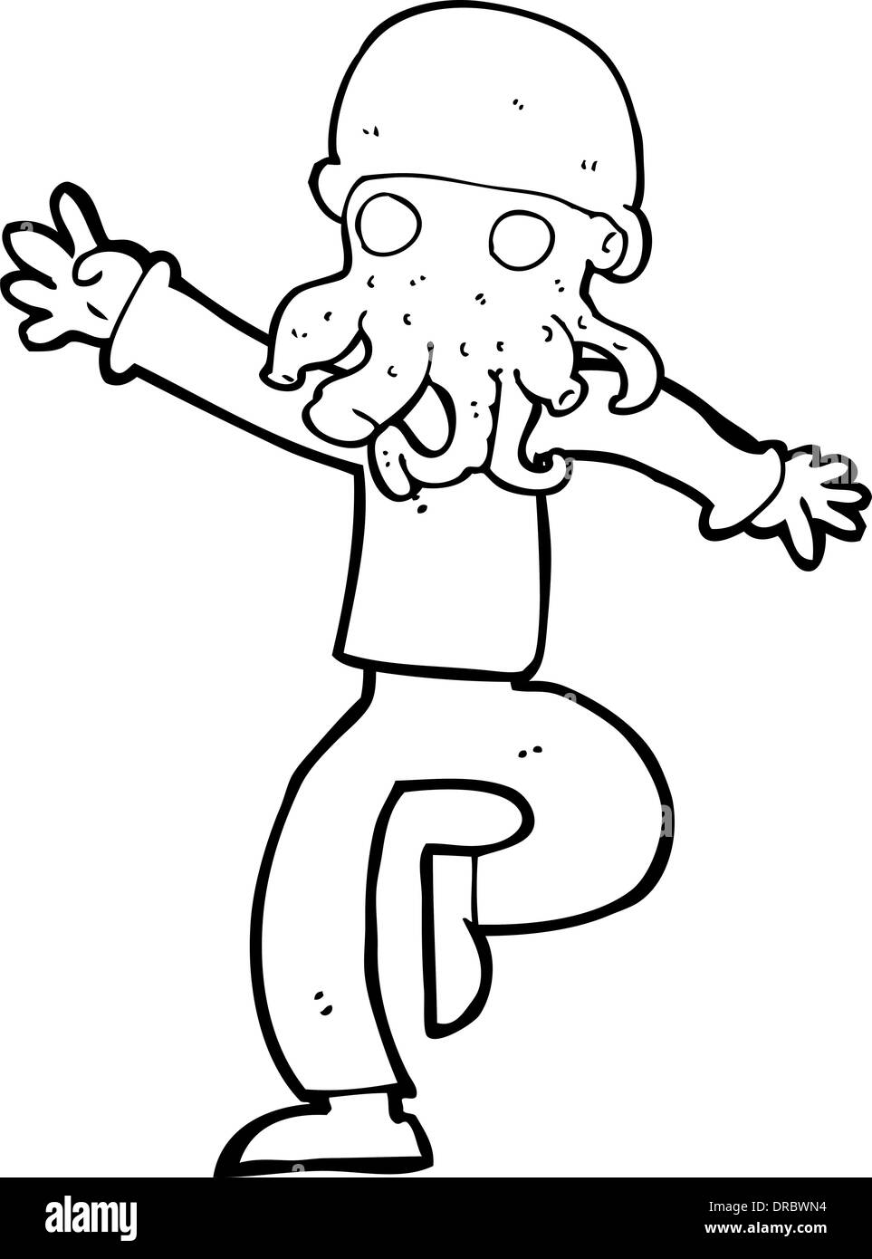 Cartoon alien monster uomo Illustrazione Vettoriale