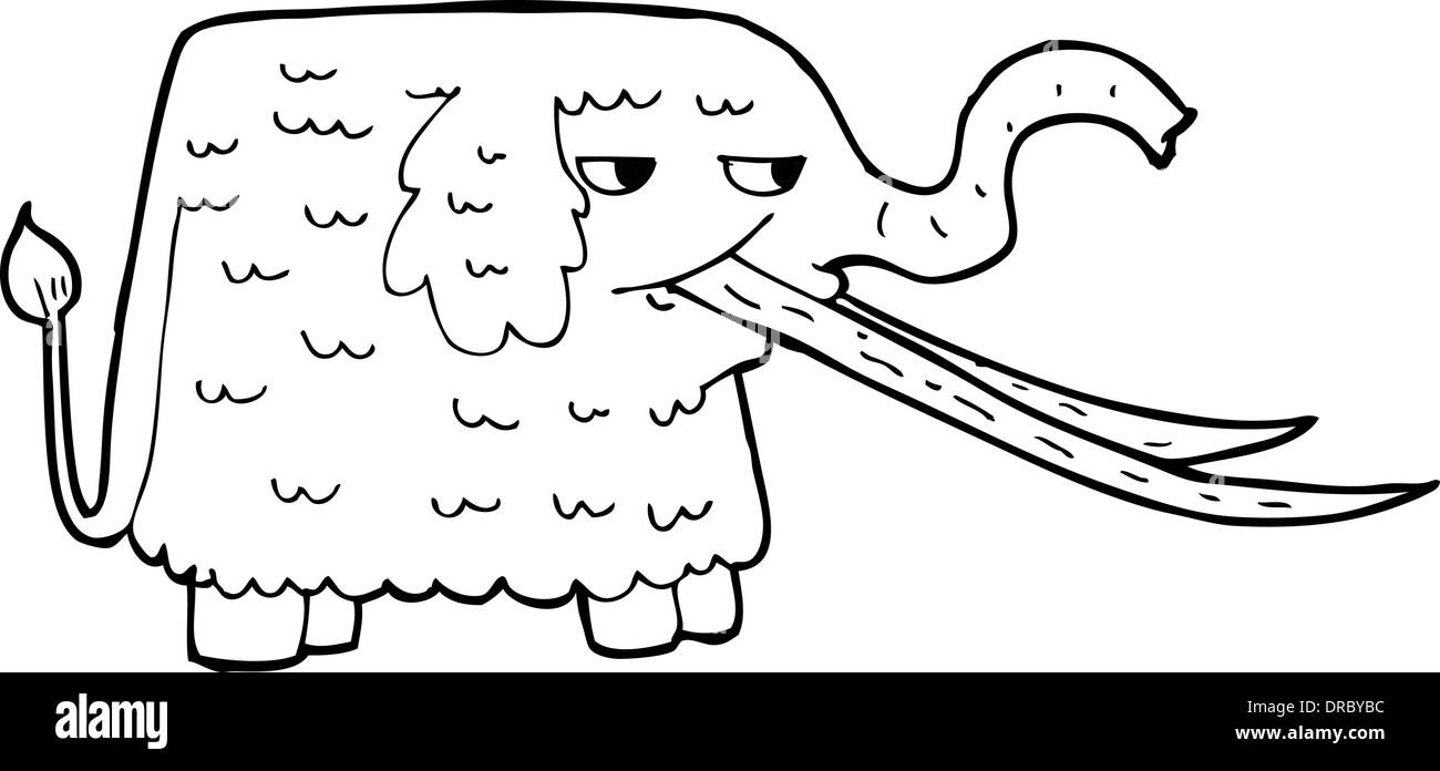 Cartoon mammut lanosi Illustrazione Vettoriale