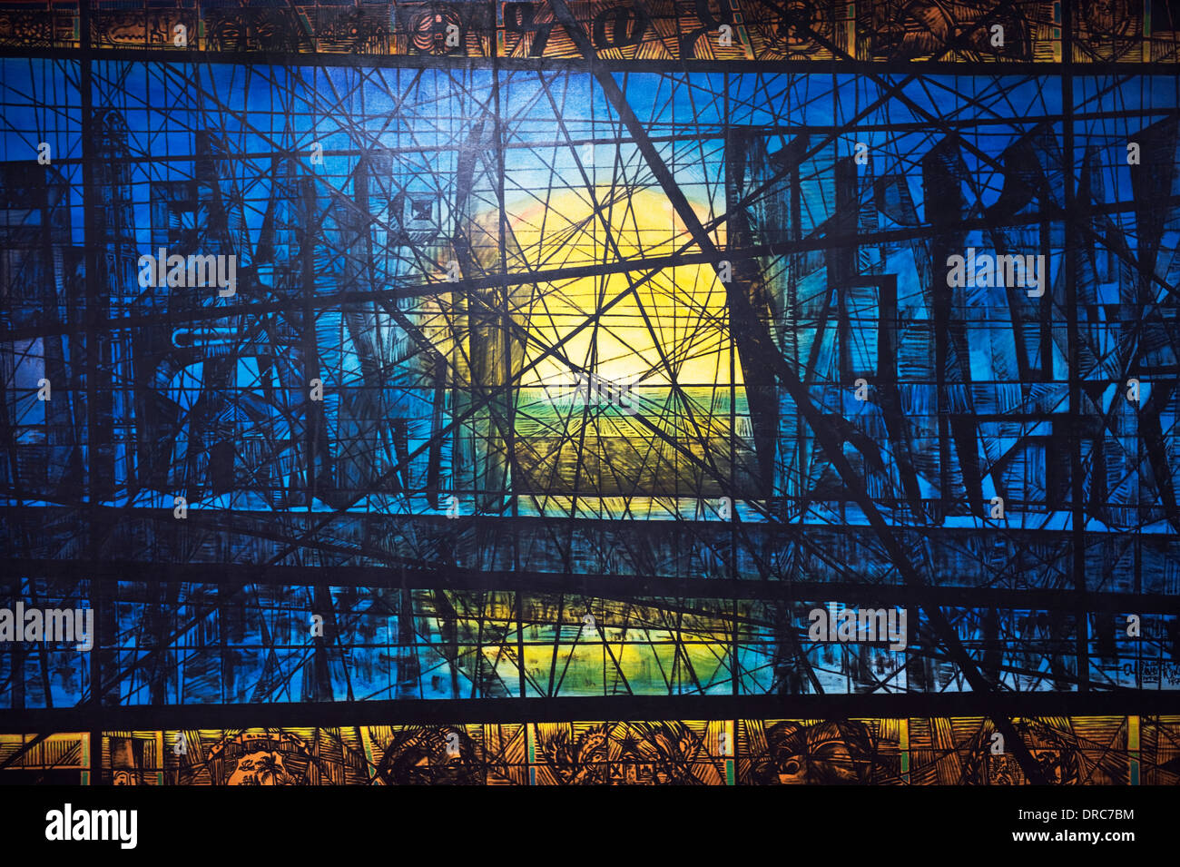 Dipinto ad Olio "eredità africana" da Afewerk Tekle, Addis Abeba Museo Nazionale, Etiopia Foto Stock