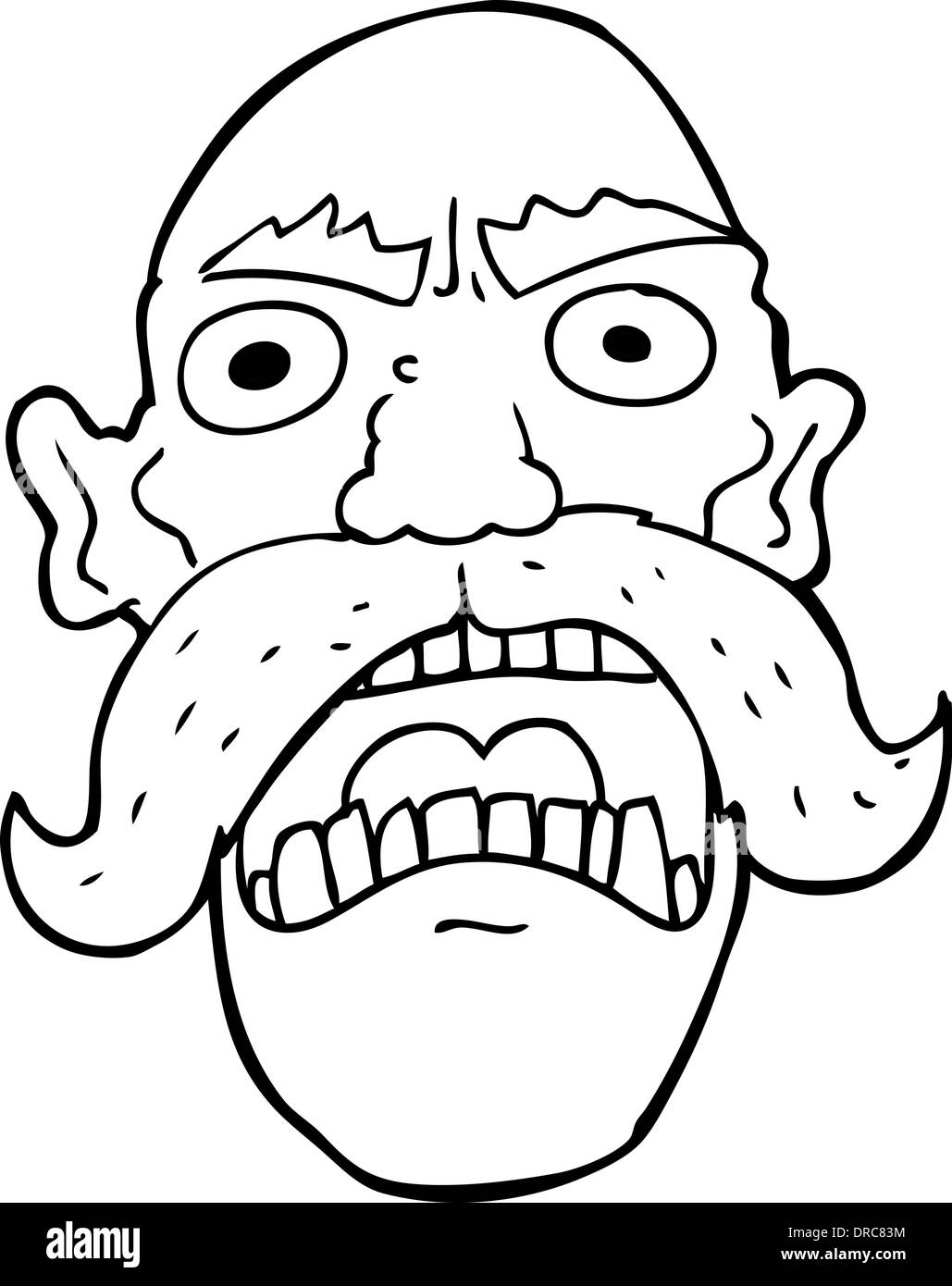 Cartoon arrabbiato vecchio uomo Illustrazione Vettoriale