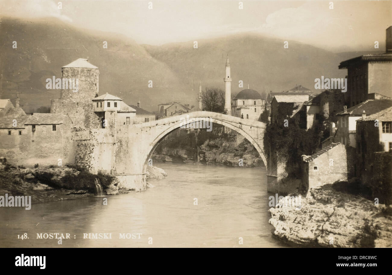 Stari Most - ponte di Mostar - Mostar Bosnia Foto Stock