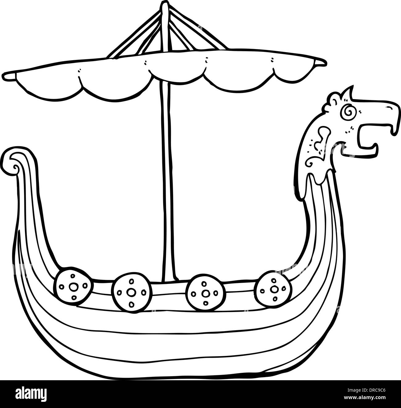 Cartoon viking ship Illustrazione Vettoriale