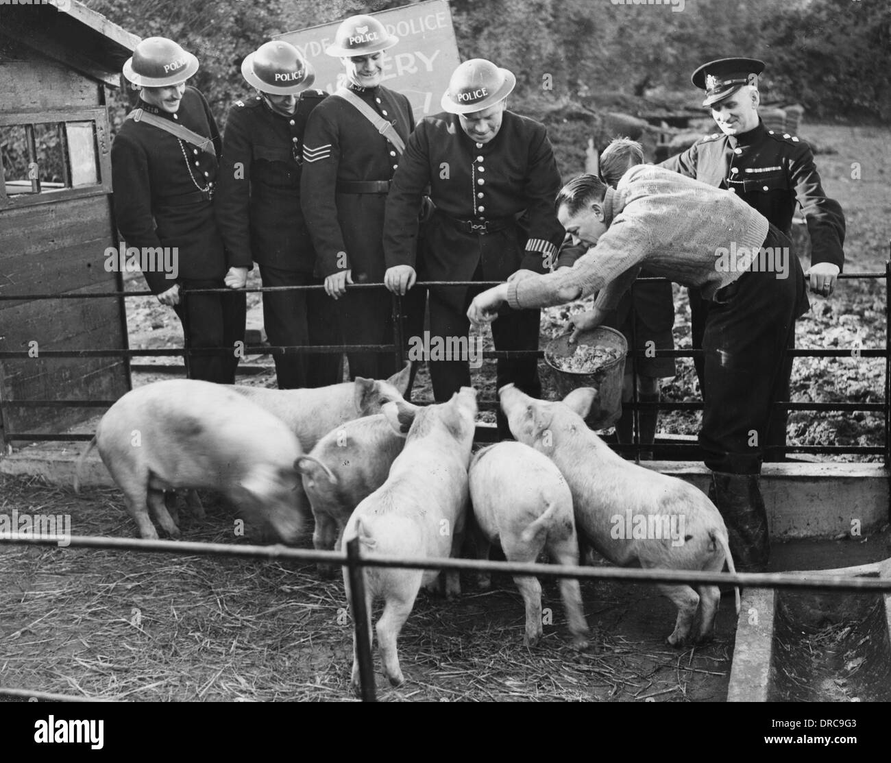 Hyde Park Piggery polizia durante la seconda guerra mondiale Foto Stock