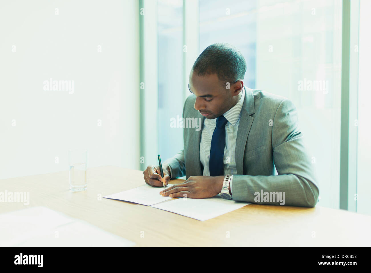 Imprenditore iscritto in office Foto Stock