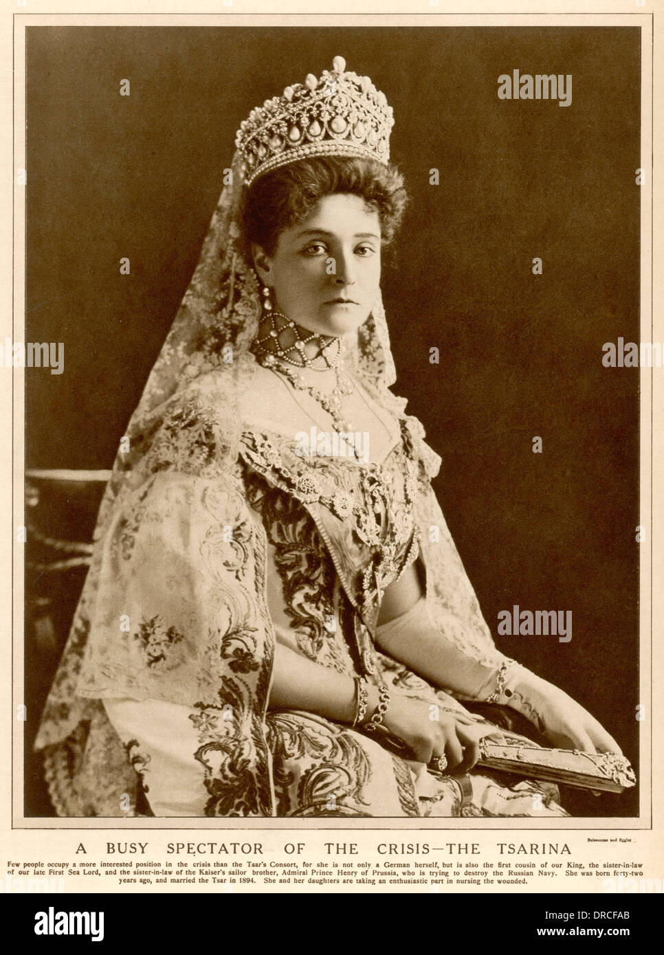 Imperatrice Alexandra Feodorovna di Russia Foto Stock
