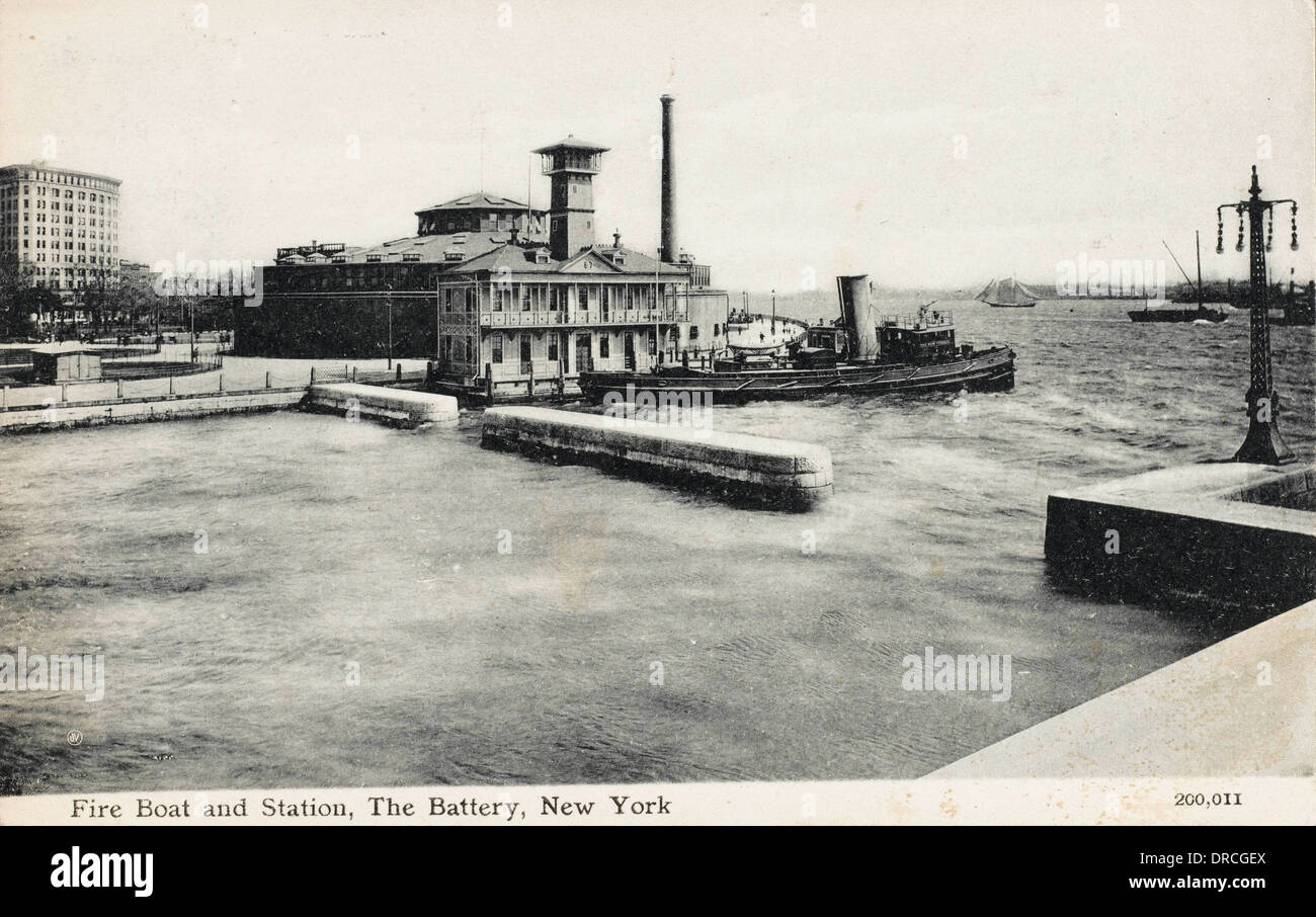 Fire in barca e stazione - La batteria - New York City Foto Stock