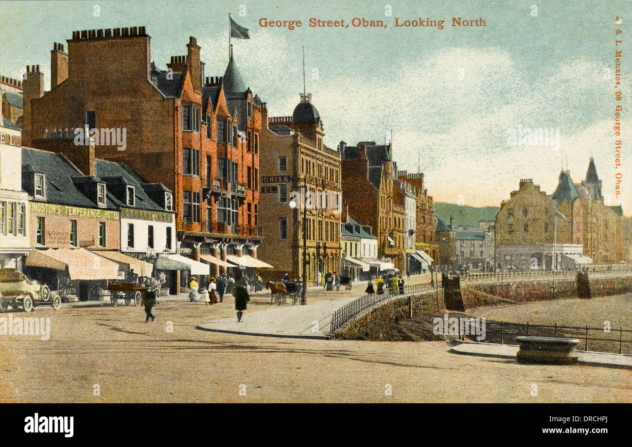 George Street, Oban - guardando a Nord Foto Stock