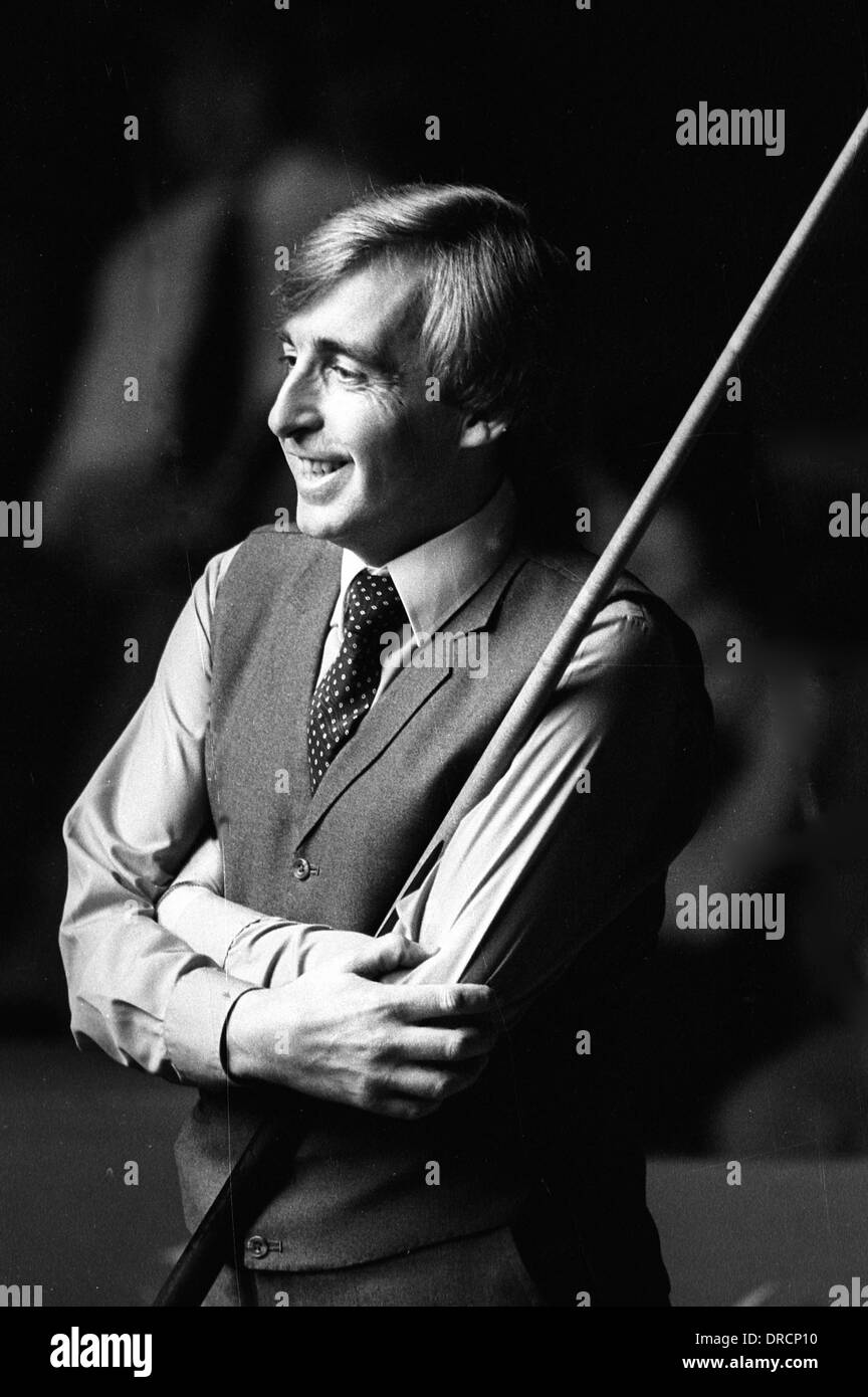 Welshman Terry Griffiths presso l' Ambasciata World Snooker Torneo, Crucible Theatre Sheffield nei primi anni ottanta Foto Stock