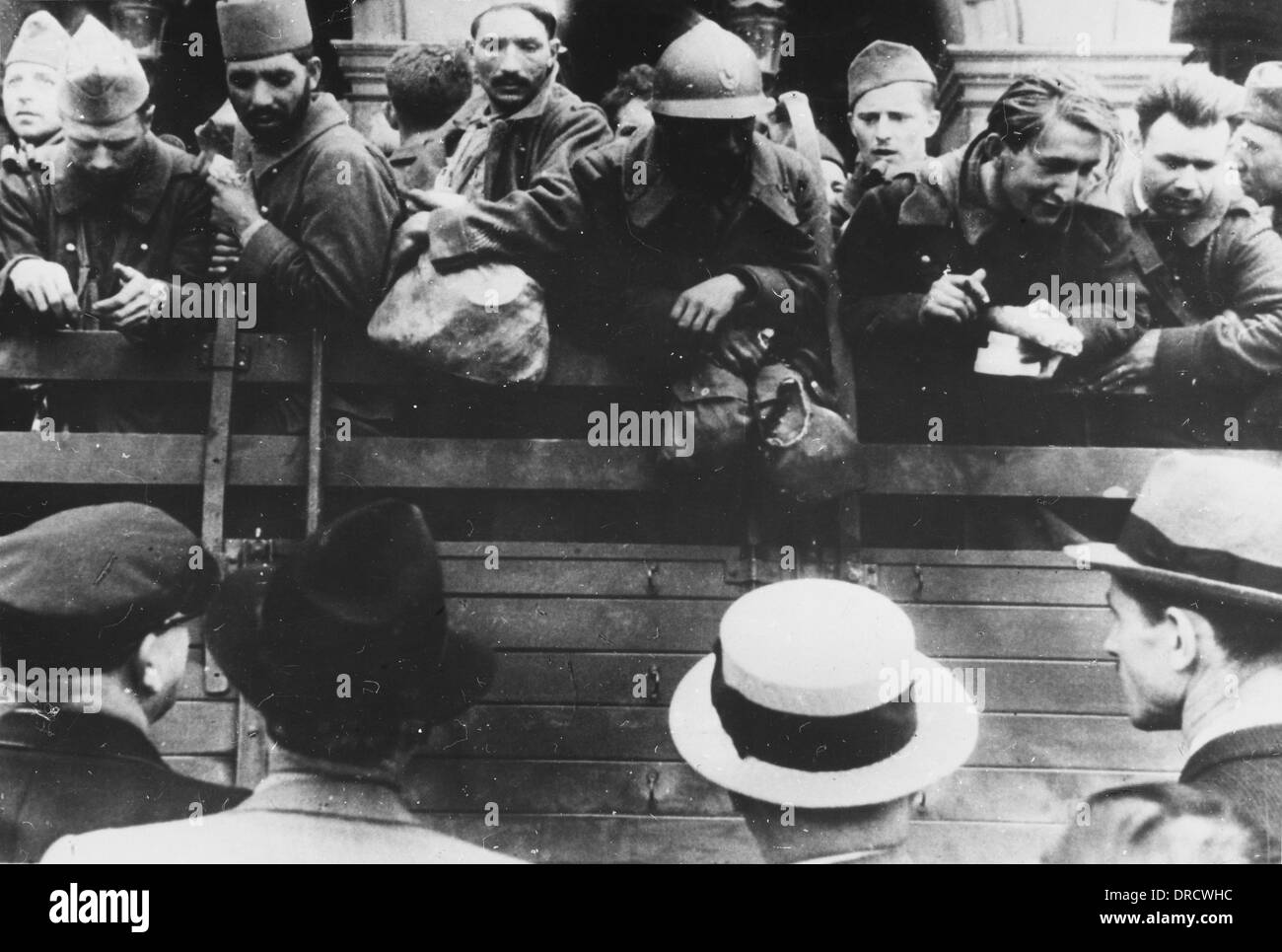 Il francese di prigionieri di guerra durante la seconda guerra mondiale Foto Stock