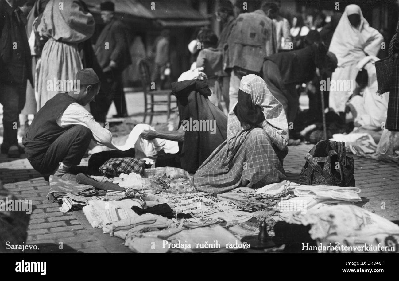 Bosnia - Sarajevo - Tessuto venditore Foto Stock