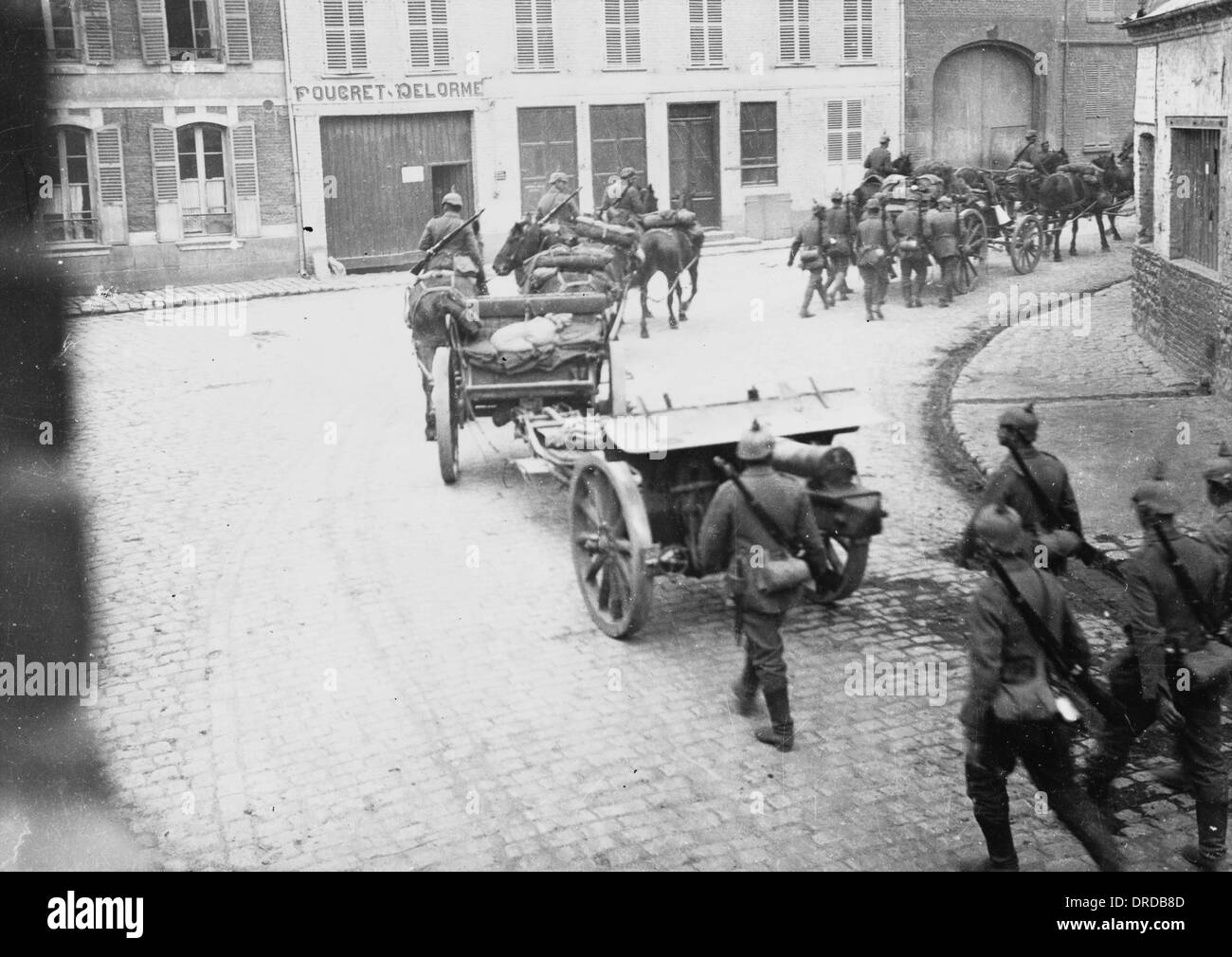 Batteria di artiglieria WWI Foto Stock
