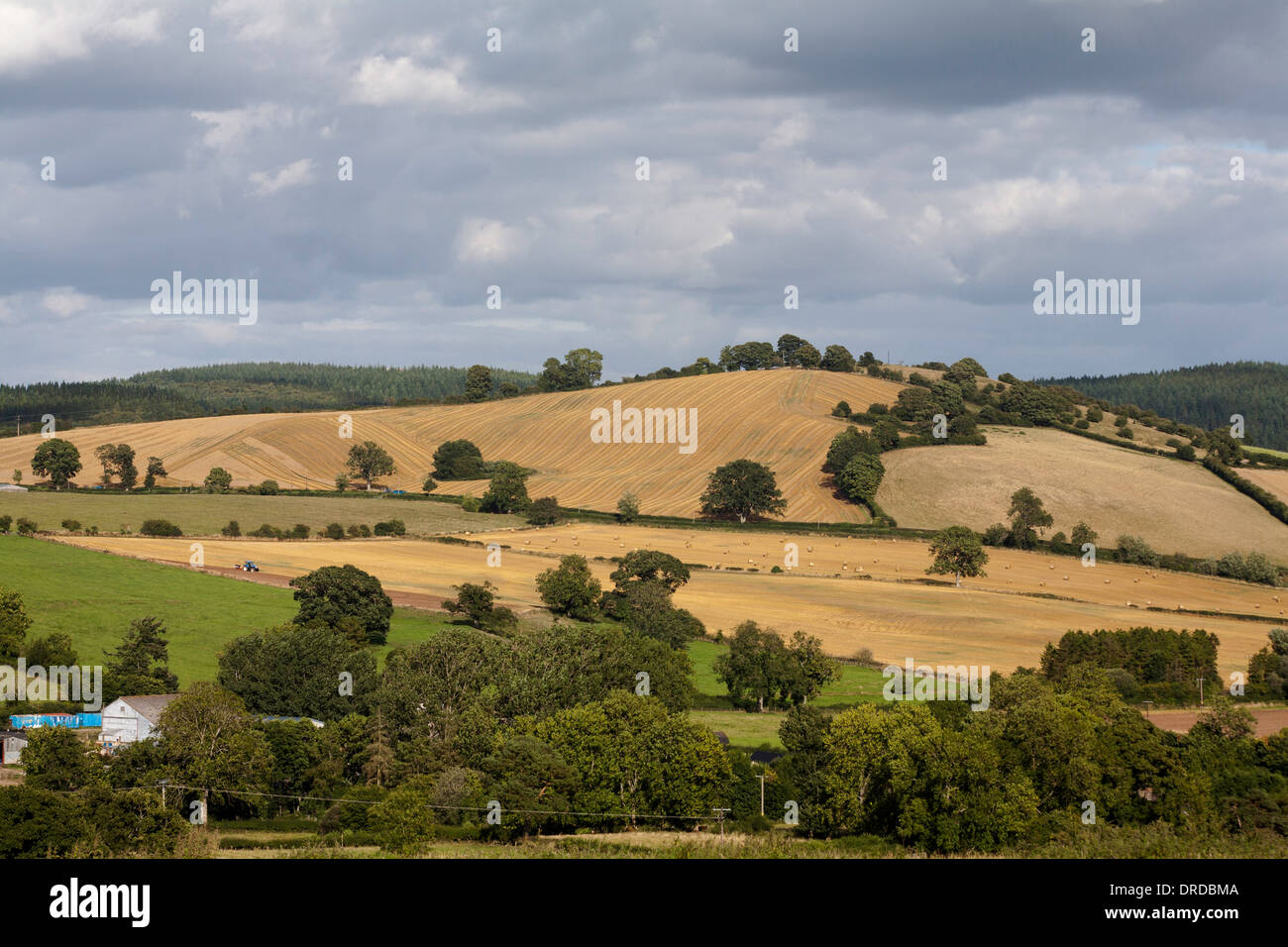 Fiume Unk Valley vicino a Newcastle & Clun da Cefns sul Shropshire modo vicino al Offa's Dyke Path Shropshire Inghilterra Foto Stock